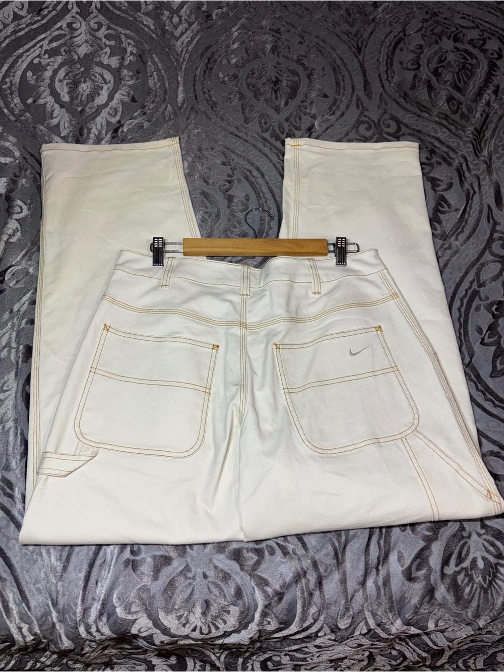 Nike Cream Workwear Pants with Contrast Stitching